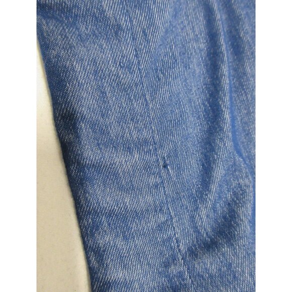 Chico's Zenergy women's blue nautical 3/4 sleeve side snap boxy top blouse M - Picture 9 of 12